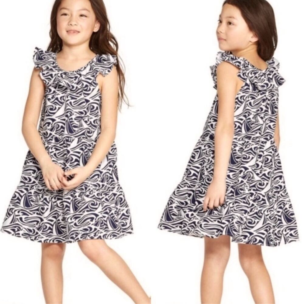 Vineyard Vines for Target Navy and White Kids Sailboat Dress, Size Small (6/6X)